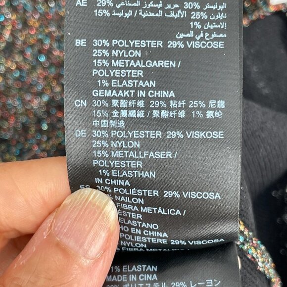 Sandro Riva Multicolored Metallic Mini Dress Knit Cocktail Party Dress US S/4 - Picture 6 of 8